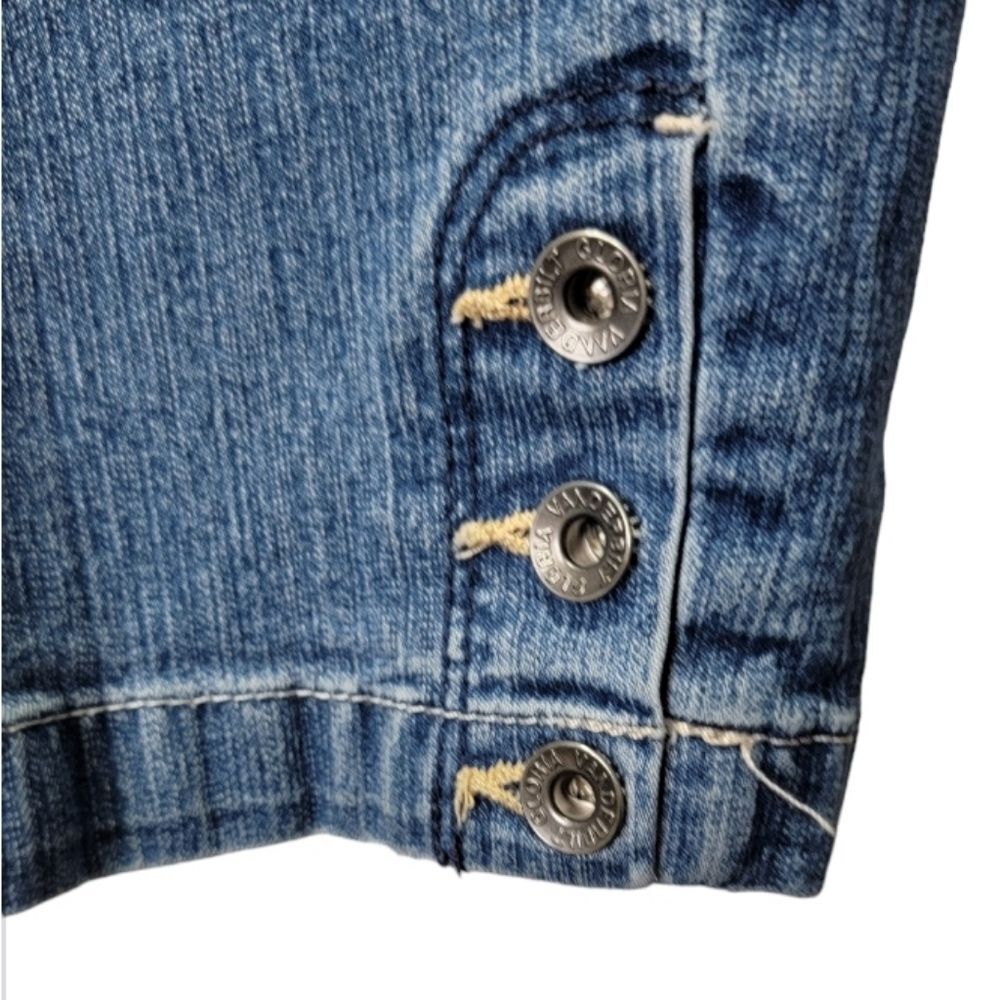 Gloria Vanderbilt size 16 blue denim jean shorts embellished * - Picture 3 of 10